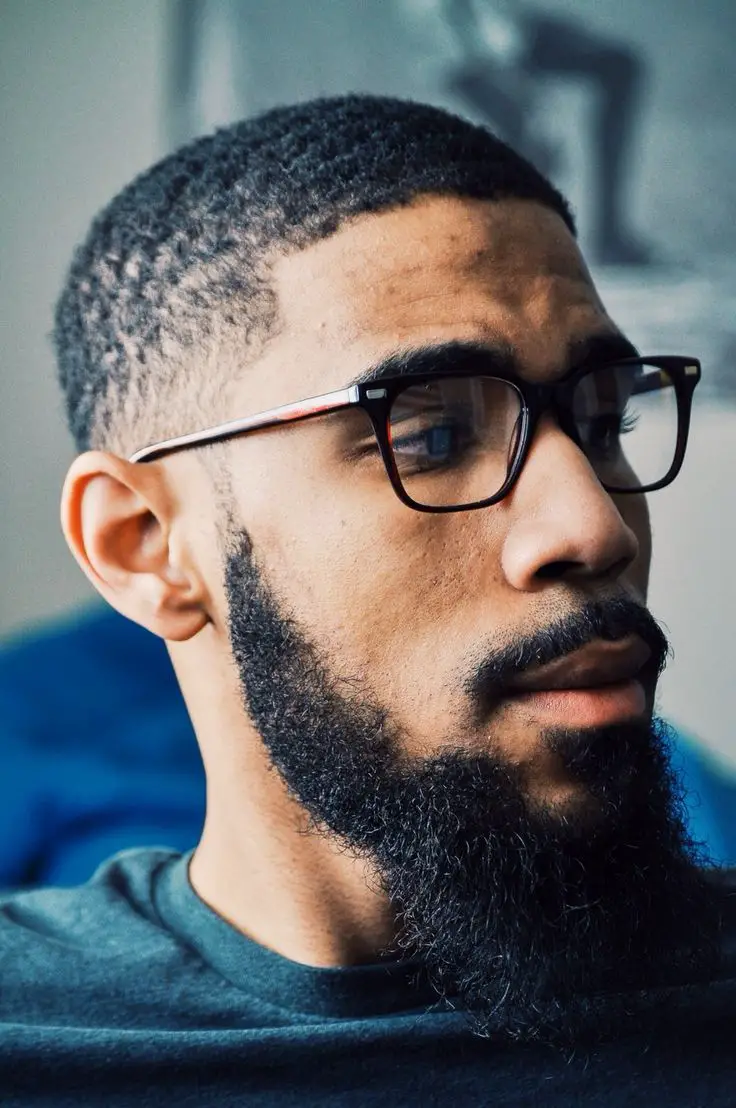 Black Men Beard Styles - Disconnected Sideburns with Mid-Range Beard